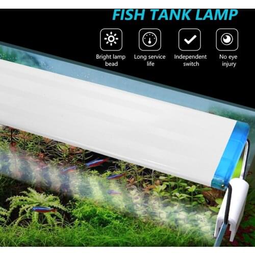 8-24W Aquarium LED Lighting Lamp Aquatic Plant Fish Tank LED Light Aquarium Light 90-260V Ultra Slim Grow Lighting Lampe