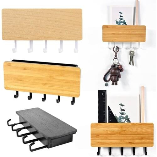Key Hanger Decorative Simple Small Wall Hook Space Saving Easy Install Wooden Door Back Storage Rack