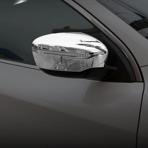 YAQUICKA 2Pcs/set Car Exterior Rear View Mirror Cover Trim Sticker Styling For Nissan Qashqai 2016 Chrome ABS Accessories