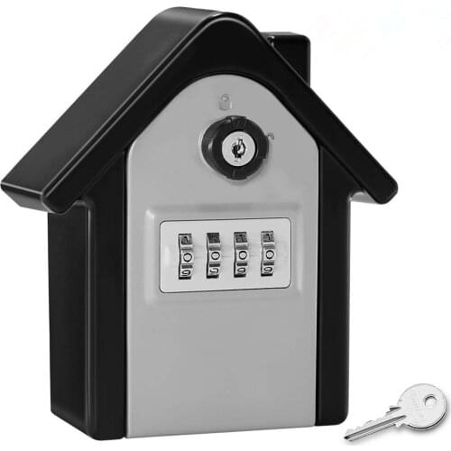 Big Password Key Lock Box Outdoor Wall Mounted Key Safe Box Weatherproof 4 Digit Combination Keys Storage Lock Boxes