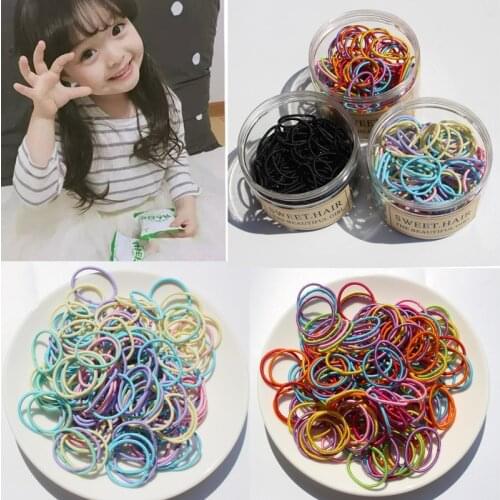 100PCS/Bag Baby Girls Elastic Hair Band Kids Hair Accessories Children Ponytail Rubber Bands Hair Rope Hair Ring Ponytail Holder