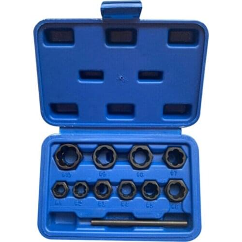 11Pcs Daed Lug Nut and Lock Remover Twist Socket Set Screw Extractor Tools
