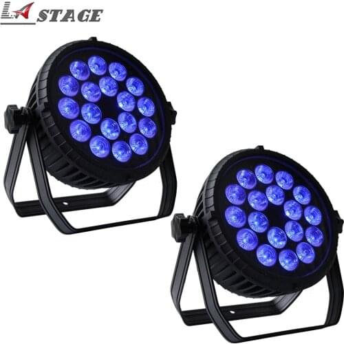 2pcs/lot 18x18w RGBWA UV 6in1 LED Par Light Indoor Usage Led Par Cans DMX512 6CH/10CH Stage Light