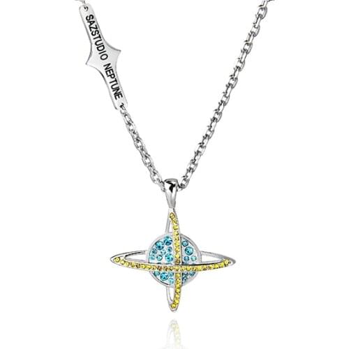 2020 Summer Original Design Zircon Planet Universe Necklace Trend European And American Retro Tide Brand Mens and Womens