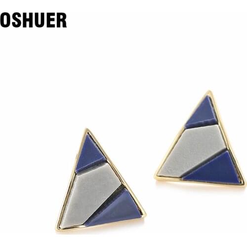 2020 New design hot sale fashion Korean jewelry simple retro triangle earrings green acrylic elegant earrings for women