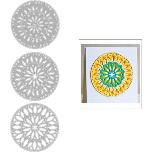 2020 New Round Pattern Layering Metal Cutting Dies For DIY Embossing Background Cut Layered Card Paper and Scrapbooking NO Stamp