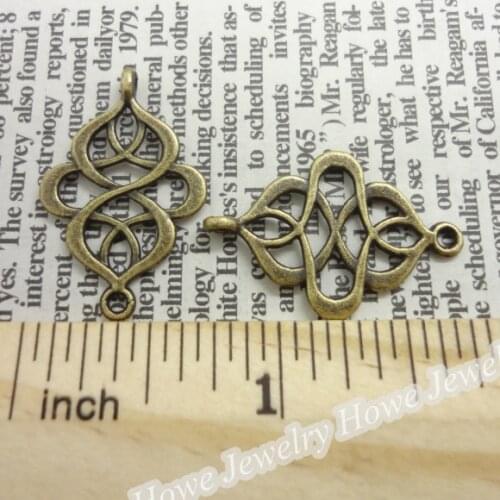 26pcs Charms Flower Connectors Pendant Bright Antique bronze Zinc Alloy Fit Bracelet Necklace DIY Metal Jewelry Findings