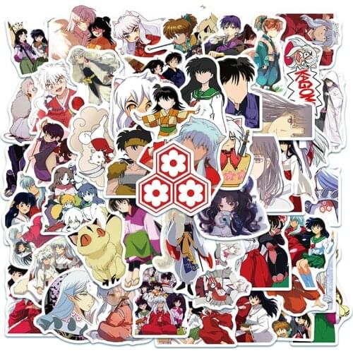 50Pcs Inuyasha Japnese Anime Stickers For Laptop Luggage Helmet Motorcycle Phone Skateboard Toys Car