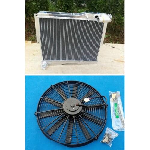 ALLOY ALUMINUM RADIATOR + FAN 1977-1980 For MG MGB GT / ROADSTER 1977 1978 1979 1980 56MM High Performance