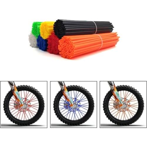 72Pcs Motorcycle Wheel Spoked Protector Wraps Rims Skin Trim Covers Pipe For Motocross Bicycle Bike Cool Accessories