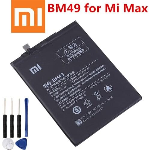 2020 Xiao Mi Original Phone Battery BM49 For Xiaomi Max MiMax High Quality 4760mAh Phone Replacement Batteries