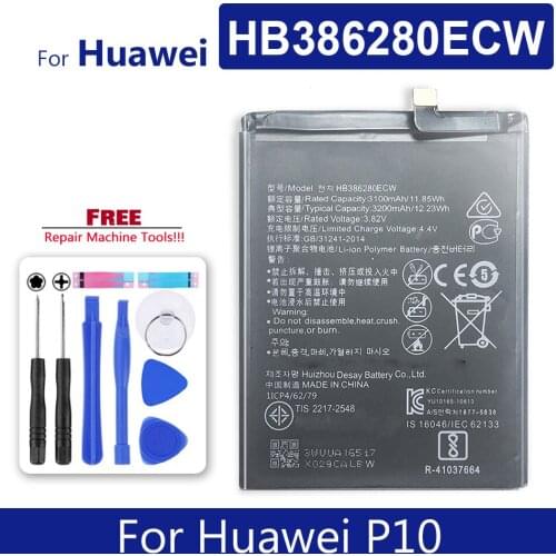 HB386280ECW Battery For Huawei P10 Mobile Bateria
