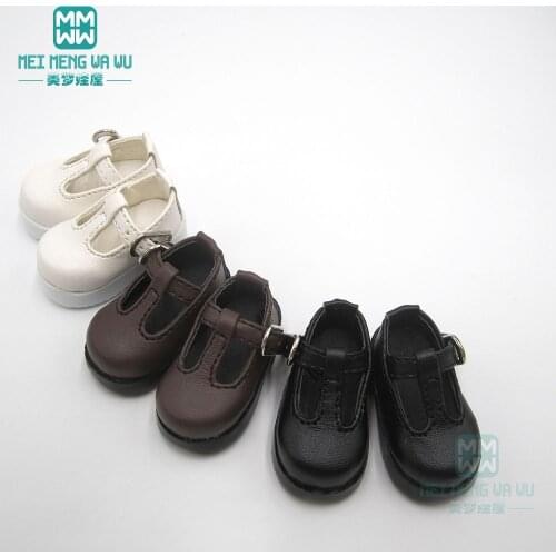 BJD Accessries for doll 1/6 YOSD MYOU Synthetic Leather pu Shoes high-heeled shoes Black, white, brown