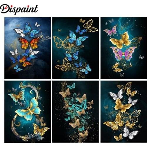 Dispaint 5d Diamond Painting Full Square/Round "Butterfly landscape" Picture Of Rhinestone DIY Diamond Embroidery Home Decor