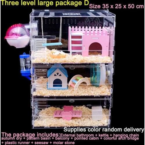 Large Hamster Cages Bedding Transparent Acrylic Hamster Nest House Mice Chinchilla Ferret Habitats Little Pet Guinea Pig Nest