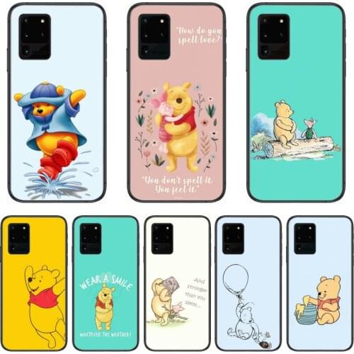Winnie the Pooh Phone cover hull For SamSung Galaxy S 6 7 8 9 10 20 21 Plus Edge E note 5G Lite Ultra black soft bumper