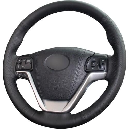 Black Synthetic Leather Car Steering Wheel Cover for Toyota Highlander 2015 2016 2017 Sienna 2015-2017