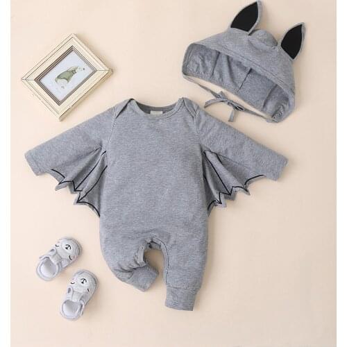 Autumn Kids Rompers Newborn Infant Baby Boys Girls Halloween Cartoon Bat Jumpsuit Romper Clothes Newborn Infant Playsuit