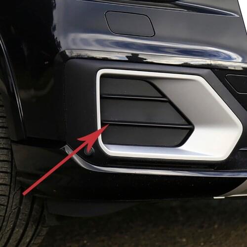 For Audi Q2 2017 2018 2019 ABS Matte Front Fog Light eyebrows Strip trim cover External decoration accessories 4pcs/set