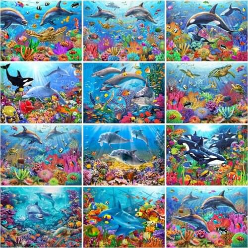 Evershine Diamond Painting Dolphin New Arrival Diamond Embroidery Ocean Cross Stitch Animals 5D DIY Mosaic Crafts Wall Decor