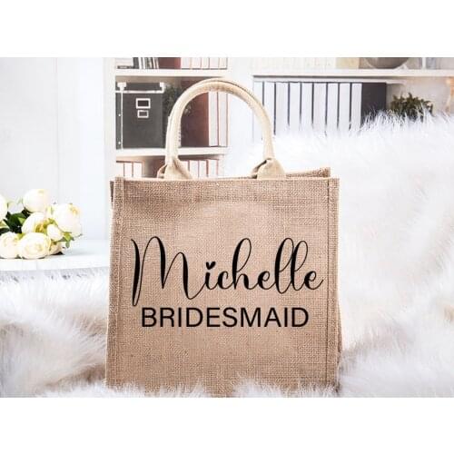 Custom Bridesmaid Bag Beach Burlap Bag Bridesmaid Gifts Bride Tote Bag Personalized Bridesmaid Burlap Tote Bag Bride Tote Bag