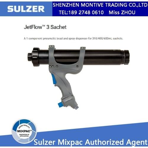 JetFlow 3 Sachet A 1-Component Pneumatic Bead And Spray Dispenser For 310/400/600mL Sachets Save Pressure Industrial Gun Cartrid
