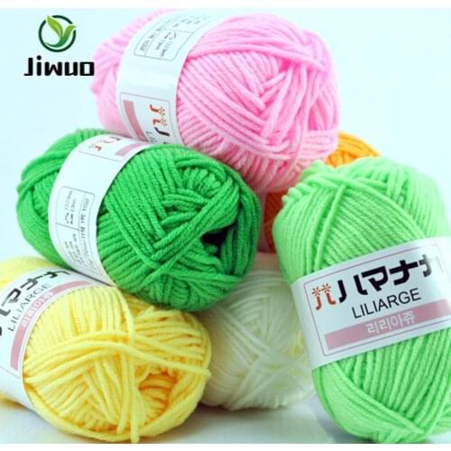 Jiwuo 4 Strands of Milk Cotton Thread Handmade DIY Crochet Children Hand-Knitted Medium Thick Baby Wool Yarn Hot Sale