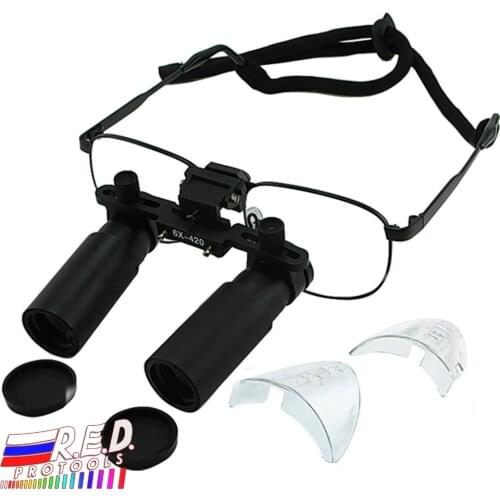 Keplerian Prism Style 6.0x 6x Magnification Titanium Frame Binocular Dental Loupes Surgical Medical Dentistry 420mm