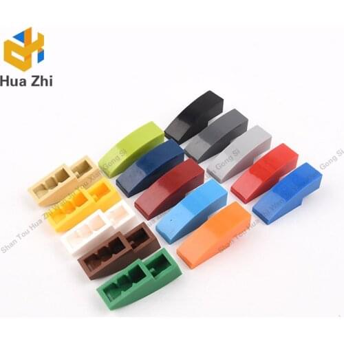 Building Blocks Parts 50950 10PCS Slope Curved 3 x 1 No Studs LEGOING MOCS Education