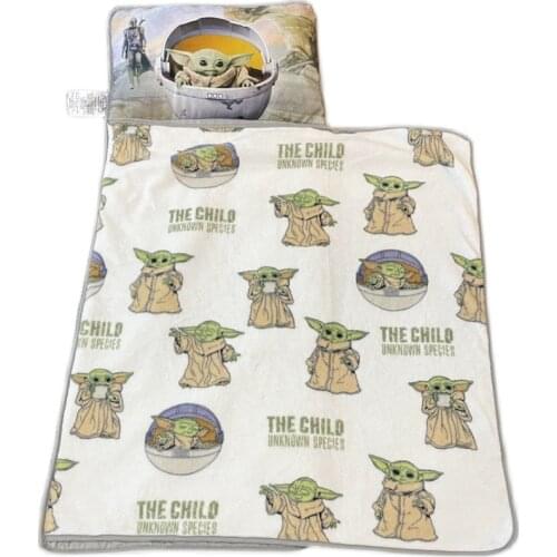 Star Wars Mandalorian Yoda Throw Frozen Portable Rolled Nap Mat with Blanket Pillow Boys Cars Minnie Toddler Baby Sleeping Bag