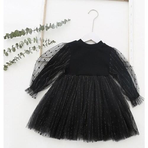 Sweet Baby Girl Clothes Dresses 2020 New Long Sleeve knitted princess dress one-piece dress Girls puffy bubble dresses 1-7 Years