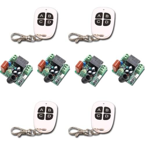 Mini Size RF Wireless Remote Control Switch System1CH 4 Transmitter & 4 Receiver Relay Receiver Hot Sales