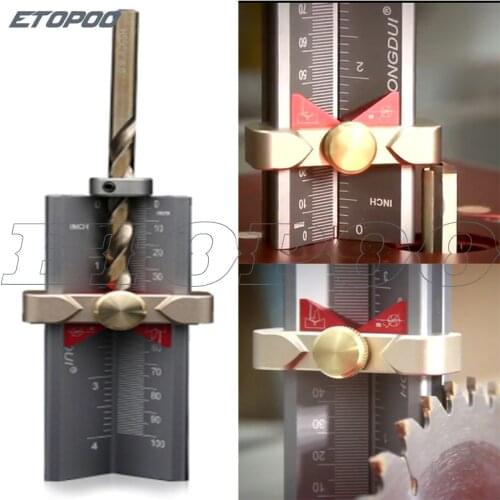 Multi-functional Drill Limit Ring Installation Aid Woodworking Tools Router Saw Table Height Gauge Drill Angle Measurer Ruler