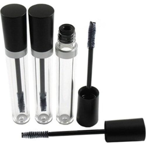 New high-grade 7.5ml black cover round plastic mascara tube Make-up eyelash growth liquid bottle