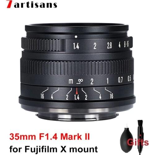 7artisans 35mm F1.4 Mark II Prime Lens APS-C Manual Focus Camera Lens for Fuji Fujifilm XF X Mount Cameras X-T10 X-A3 X-T2 XS10