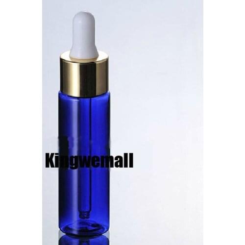 Wholesale 300pcs/lot Capacity 30ml Empty PET Oil Bottle with Silicone Dropper & Gold Lids For Cosmetic Packaging FBC12