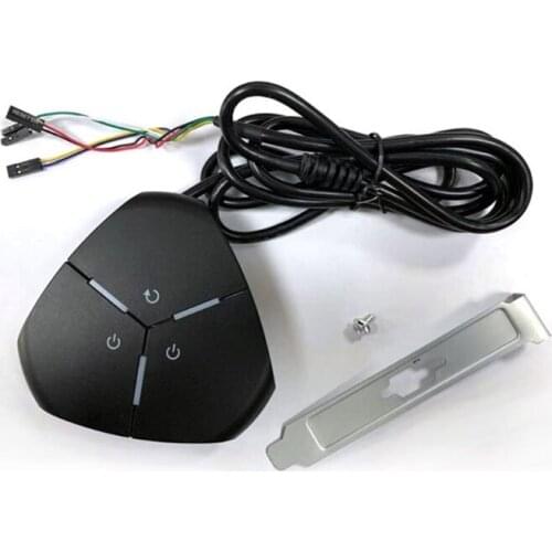 Desktop Computer Switch with 2 Power on/off Button for Internet Cafe Home Case External Host