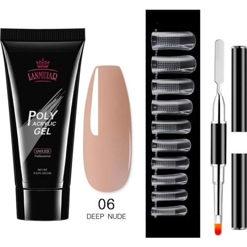 Building Finger Extension Soak Off UV Gel Polish Nail Tools Set Poly Nail Gel Set Poly UV Gel Clear/Pink Acrylic Quick