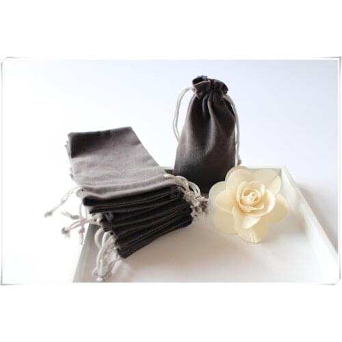 Grey Velvet bag 9*12CM Jewellry gift bags free shipping