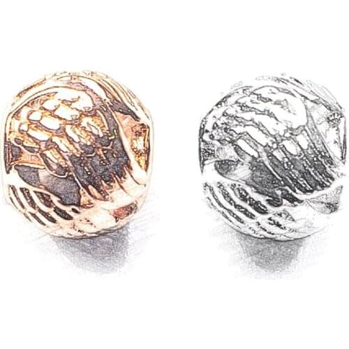 Silver Rose Gold-color Angel Wings Karma Beads Fit Bracelet Necklace, DIY Bead Accessories Gift For Jewelry Making For Women Men