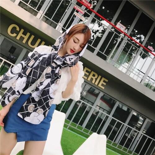 Summer fashion sunscreen Floral pattern shawl female outside holiday silk scarf beach beach towel long scarf wild scarf