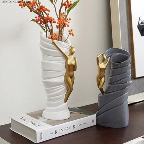 Nordic Light Luxury Art Vase Decoration Creative Simple Living Room Entrance Dried Flower Flower Arrangement Home Decorating