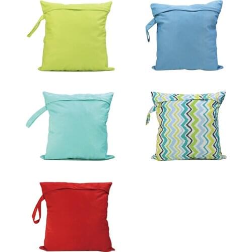 High Quality Plain Color Wet Bag For Cloth Diaper Bag Nappy Bags One Zippered Baby Waterproof Reusable Bags Stock Processing