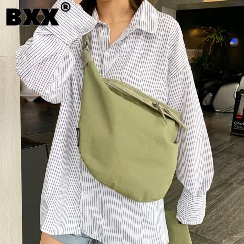 [BXX] Womens Single Shoulder Crossbody Bag All-match Large Capacity Package 2021 Brand Designer Casual Canvas Chest Bag HG770