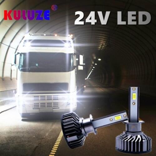 KULUZE Truck Led H1 H3 H4 H7 H11 Light Truck Headlamp Fog Lamp Low Beam High Beam 24V Exclusive Bulb 2 Pcs