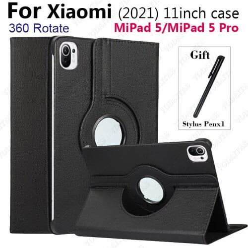 360 Rotating Universal PU Leather Case For XiaoMi mipad 5 11 inch MiPad 5 Pro Funda Cover for Mi Pad 5 pro 11 2021 Stand Shell