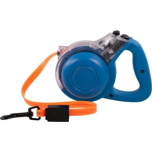 Retractable Dog Leash 6.8ft with LED TPU Nylon Ribbon Anti-Slip Handle Strong One-Handed Brake Lock