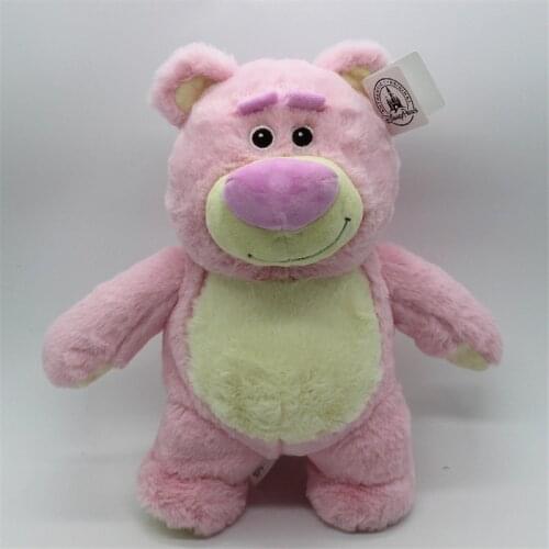 1piece 34cm Disney TOY STORY Lotso Strawberry Bear Stuffed Bear Super Soft Toys sakura color with Strawberry smell
