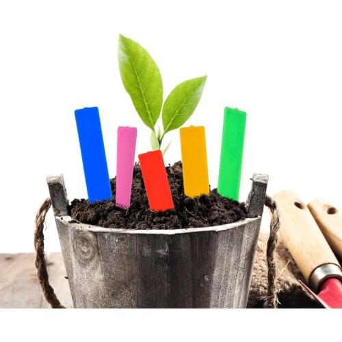 100Pcs garden plastic plant label plant label nursery tag flowerpot nursery tag tray tag tool 2cm * 10cm 6 colors