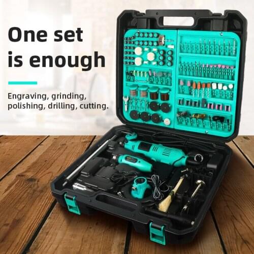 130W 32000rpm Electric Double Mini Drill Dremel Rotary Tool Woodworking Carving Polishing Machine Speed Adjustment Drill Grinder